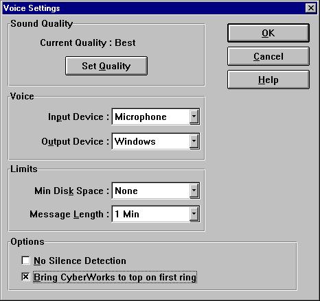 Cyberworks Settings