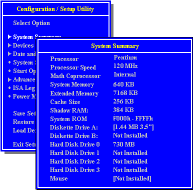 Automatic BIOS SETUP Screen